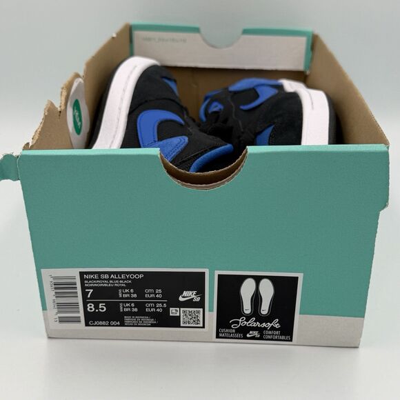 Nike Men\'s SB Alleyoop Classic Suede Mesh Shoes Black Royal Blue Size 7 NIB main image 9